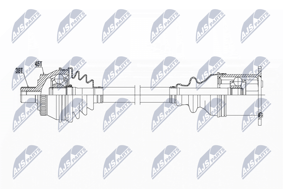 Полуось audi a4 cvt 00-08 NTY NPW-AU-015