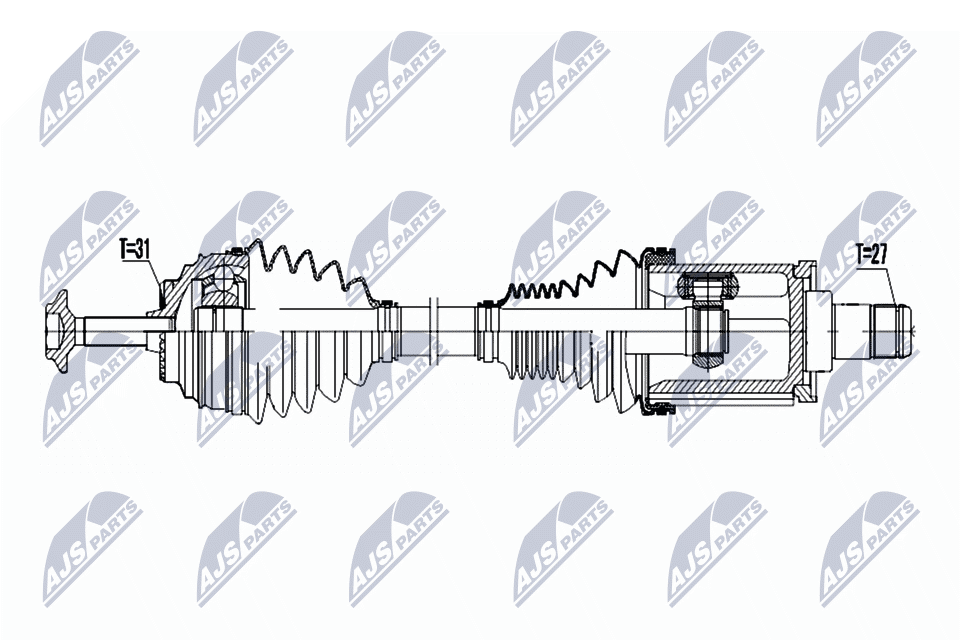 Вал полуоси (привод в сборе) NTY NPW-BM-049
