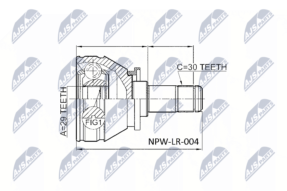 Шрус внутренний land rover range rover iii 02-12 range rover sport 05-09левв NTY NPW-LR-004