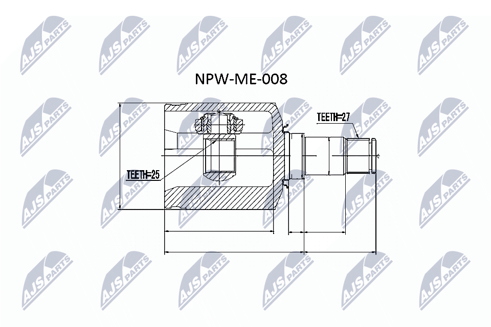 Шрус внутренний mercedes a klasa w169 04-12левв NTY NPW-ME-008