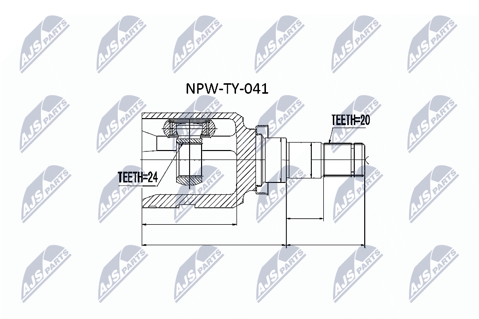 Шрус внутренний toyota yaris 1.4d-4d mtm 05-11 corolla zre181/182 1.6 atm/mtm1.8 atm 13- auris hybrid zre185 1.8 12-левв NTY NPW-TY-041