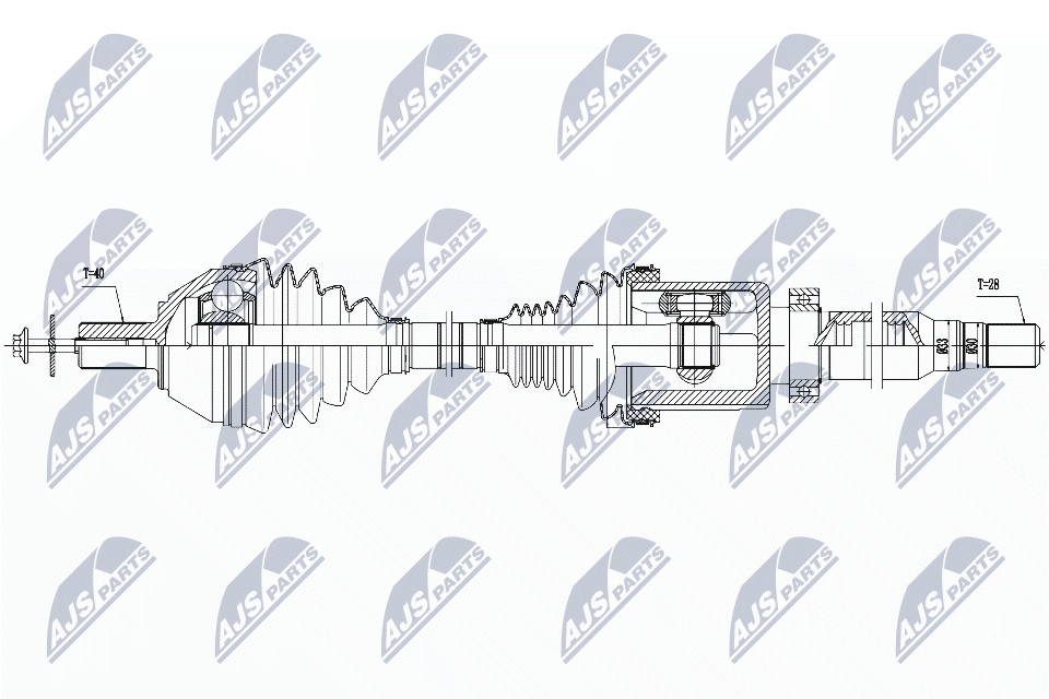 Вал полуоси (привод в сборе) NTY NPW-VV-042