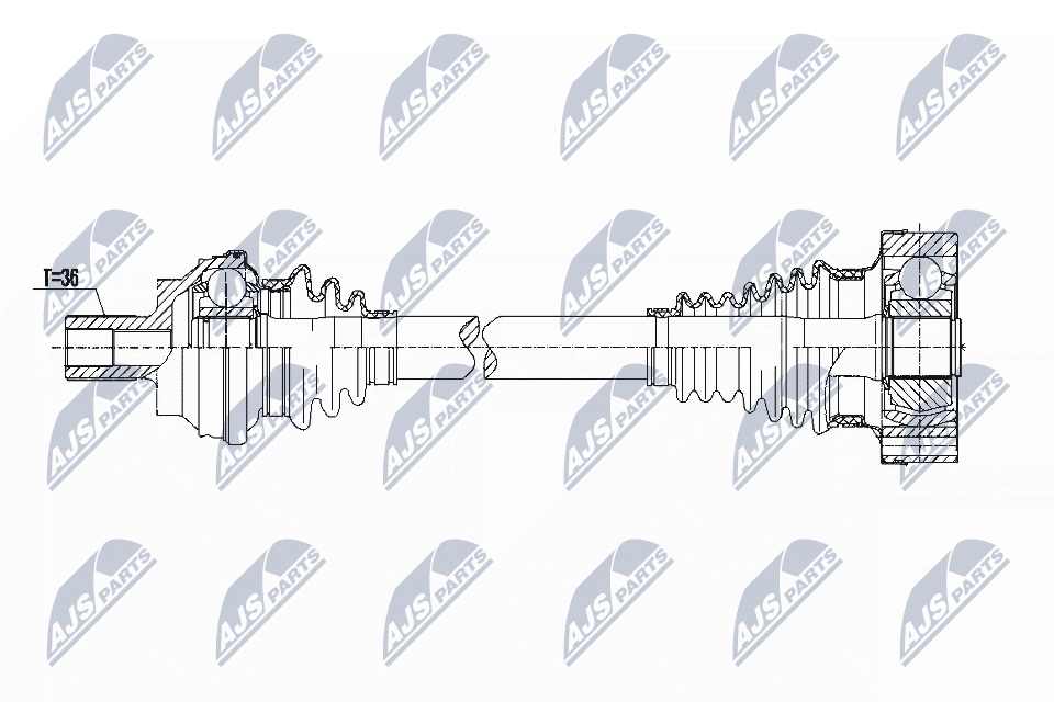 Полуось NTY NPW-VW-087
