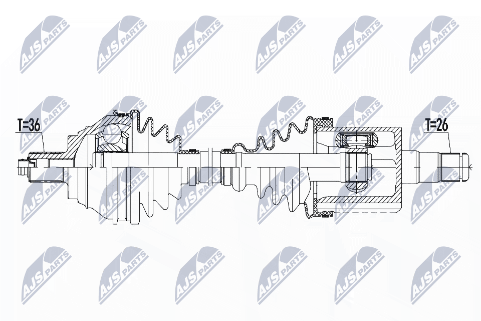 Полуось NTY NPW-VW-133