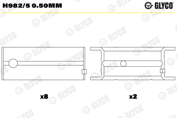 Вкладыши двигателя GLYCO H982/5 0.50MM