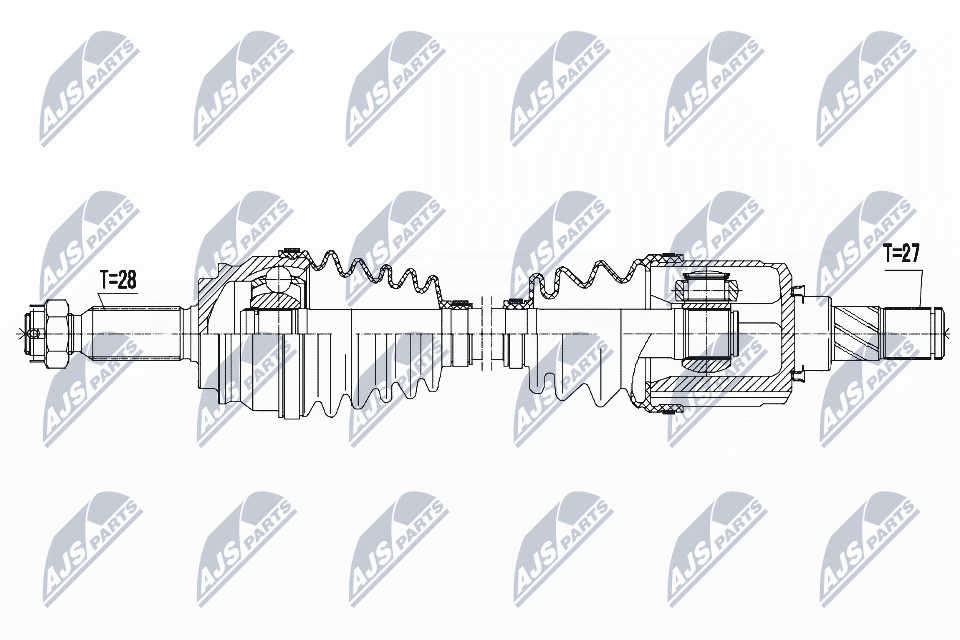 Полуось jeep compass/patriot 2.0/2.4 4wd 08- /atmспередислева NTY NPW-CH-046