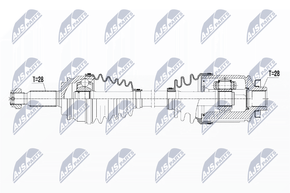 Полуось jeep compass/patriot 2.0/2.4 14 /atmсправа NTY NPW-CH-054