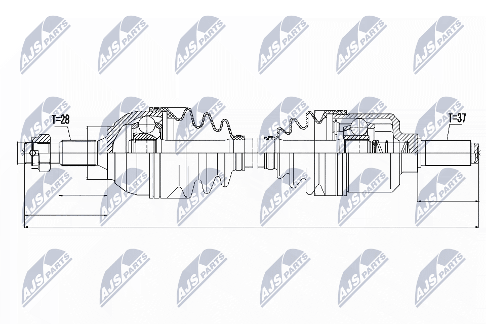 Вал полуоси (привод в сборе) NTY NPW-CT-052