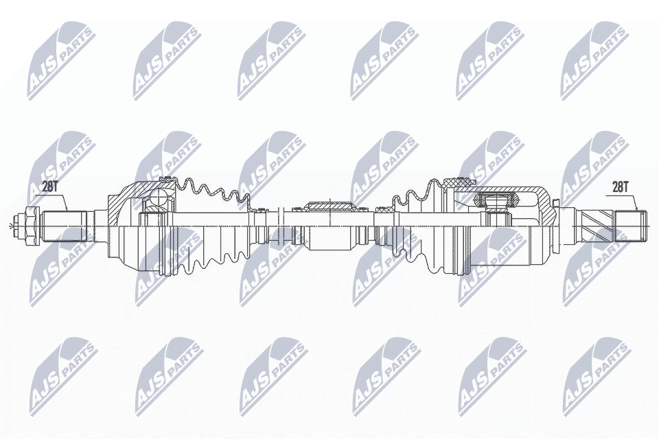 Полуось mazda 3 2.0 09-14 акпп левая NTY NPW-MZ-060