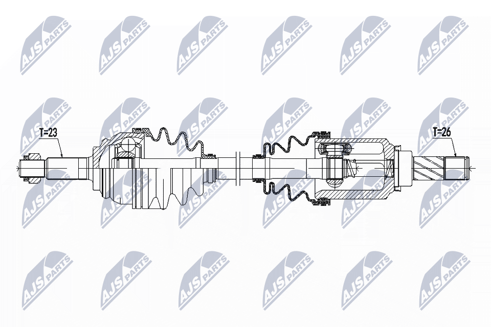 Полуось renault clio iv 09 tce90 1.5dci 12- dacia logan mcv ii 1.5dci 13- sandero ii 1.5dci 13- /лев NTY NPW-RE-069