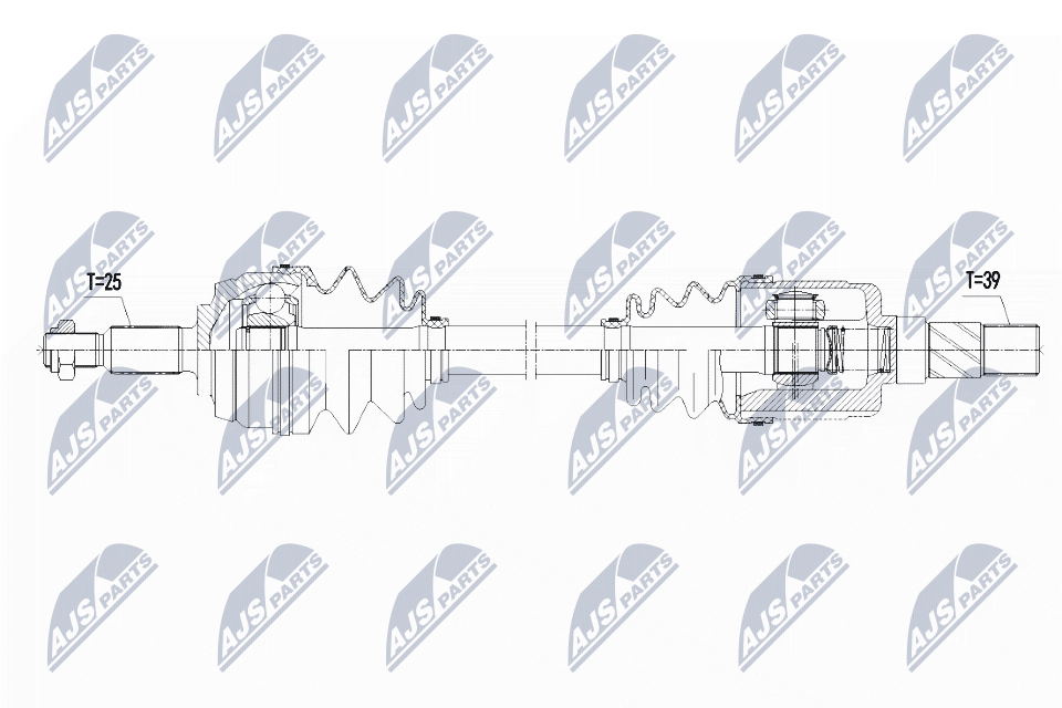 Полуось renault megane iii 1.6dci1.9dci -15 /лев NTY NPW-RE-099