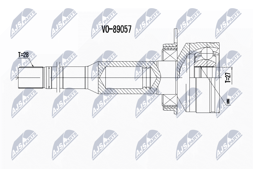 Шрус volvo xc60 2.0d4 13-16 2.0t5 15-17 3.0t6 13-17 /првый NTY NPW-VV-100