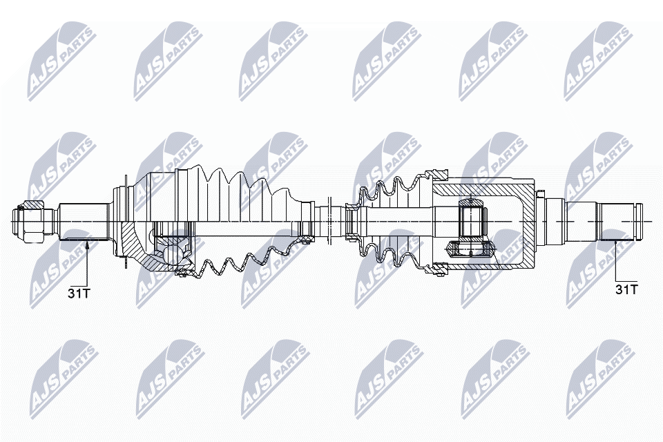Полуось mazda 6 2.0 atm 12- cx-5 2.0 atm 12- левая NTY NPW-MZ-040