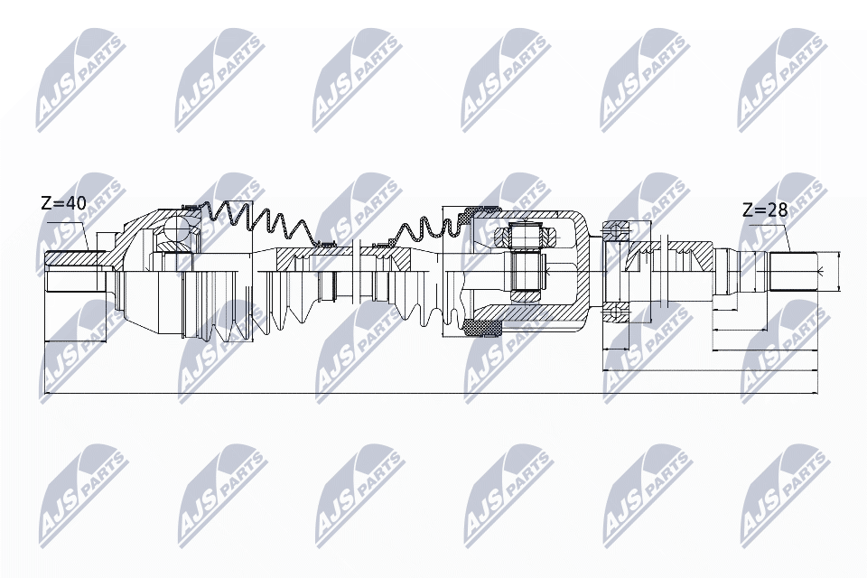 Вал приводной NTY NPW-VV-044