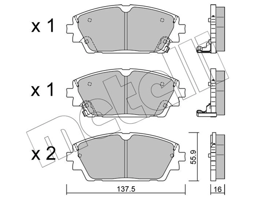 К-т дисков. тормоз. колодок METELLI 22-1237-0