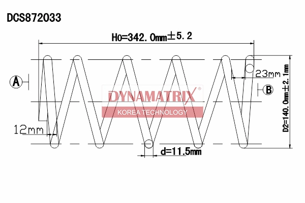 Пружина подвески DYNAMATRIX-KOREA DCS872033