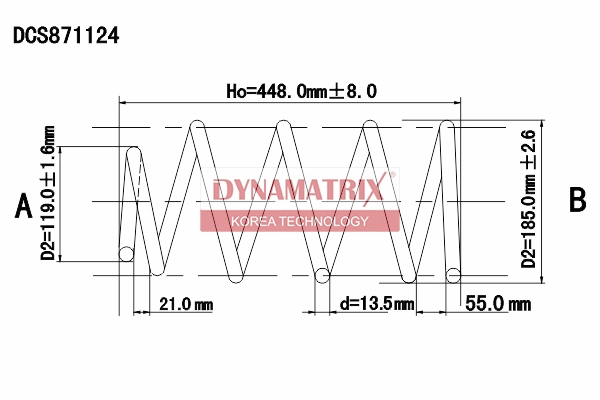 Пружина подвески DYNAMATRIX-KOREA DCS871124