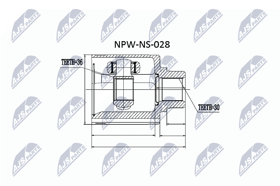 Шрус внутренний nissan murano z50 11.2004 NTY NPW-NS-028