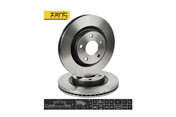 Диск тормозной передний ZENTPARTS Z06070
