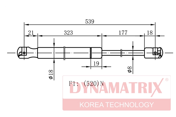 Амортизатор багажника opel meriva 03- DYNAMATRIX-KOREA DGS9341XC