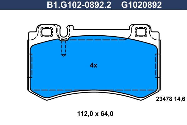 Колодки тормозные дисковые /комплект 4 шт GALFER B1-G102-0892-2