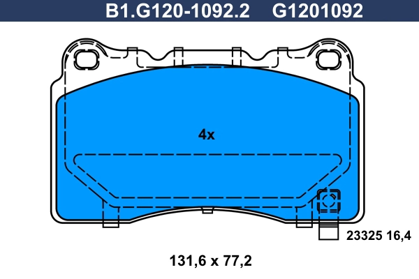 Колодки тормозные дисковые /комплект 4 шт GALFER B1-G120-1092-2