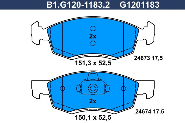 Колодки тормозные дисковые /комплект 4 шт GALFER B1-G120-1183-2