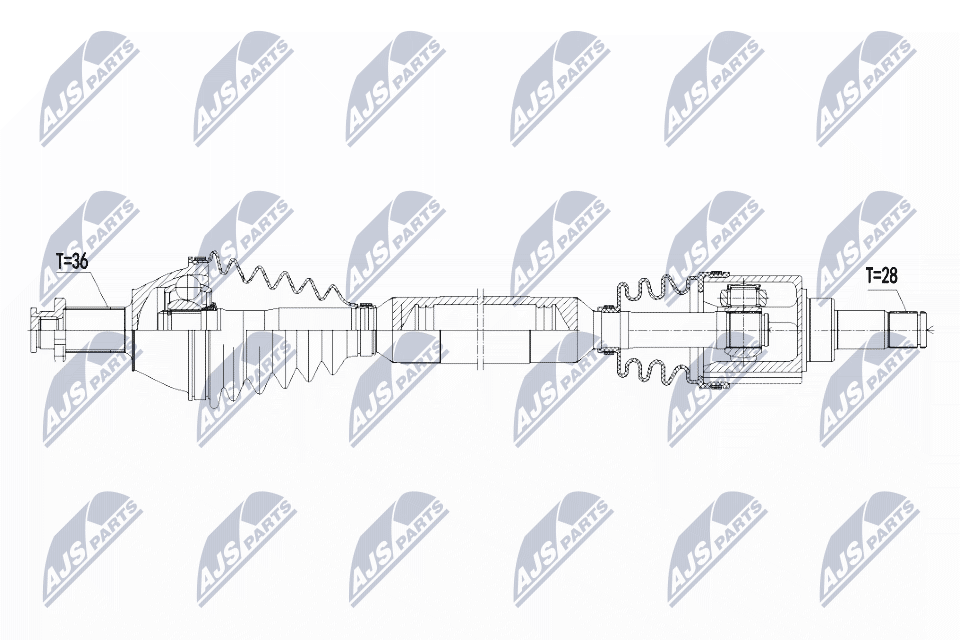 Полуось vw polo 1.0 14- skoda fabia iii 1.0 14- seat ibiza 1.0 15- /прав/ NTY NPW-VW-071