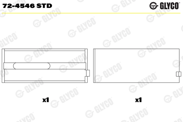Подшипник коленвала GLYCO 72-4546 STD
