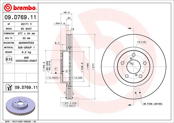 Disc BREMBO 09.D769.11