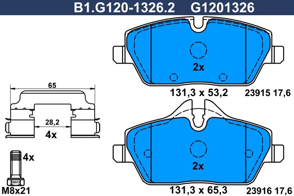 Колодки тормозные дисковые GALFER B1-G120-1326-2