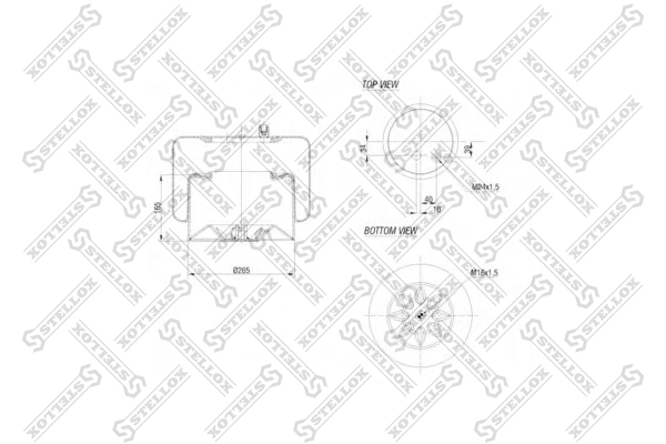 84-00132-sx пневмоподушка со стак. STELLOX 84-00132-SX