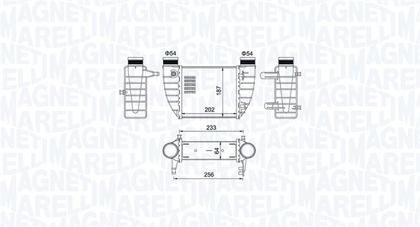 Mst485 интеркулер справа (автомат) audi a4 2.0 tfsi 04-08 MAGNETI MARELLI 351319204850