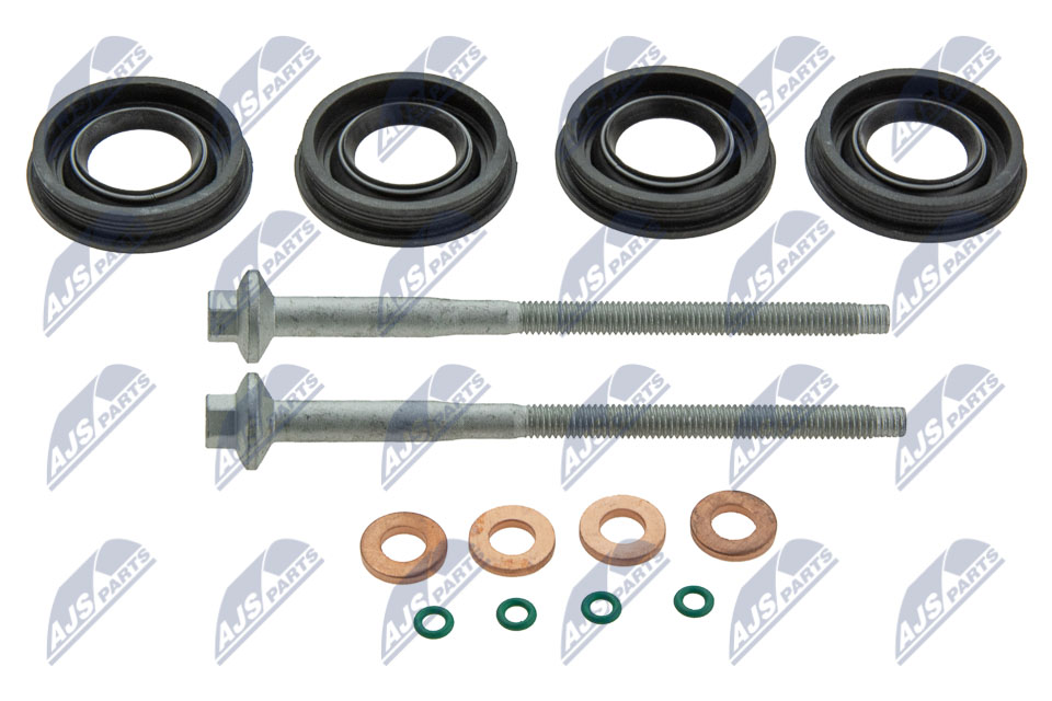 К-кт уплотнений форсунок citroen jumper 2.2hdi 06- fiat ducato 2.2 hdi 06- (12 уплотн.+2болта) NTY BWP-CT-004