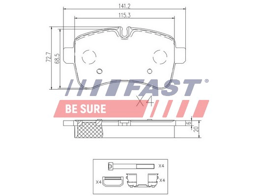 Колодки тормозные дисковые FAST FT29136