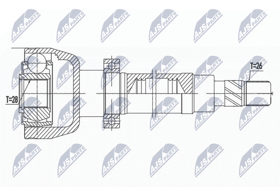 Шрус внутр. к-кт ford mondeo 07-14 s-max 06-15 правый NTY NPW-FR-081