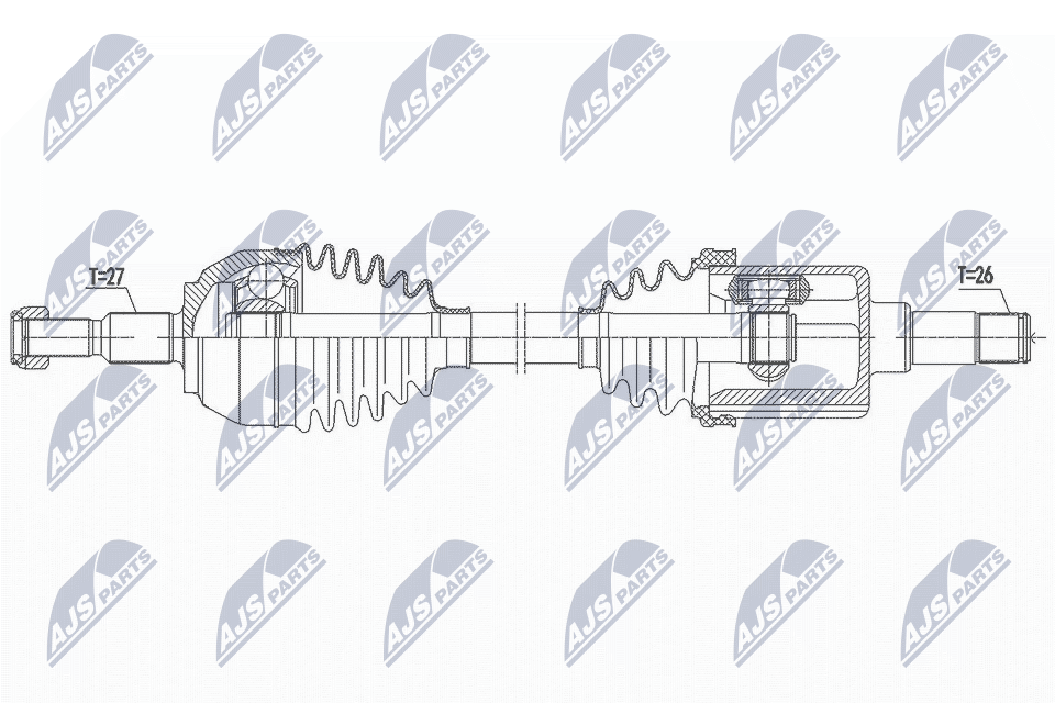 Полуось ford kuga 2.0tdci 2wd/4wd 08-12 mmt6 передняя левая NTY NPW-FR-117
