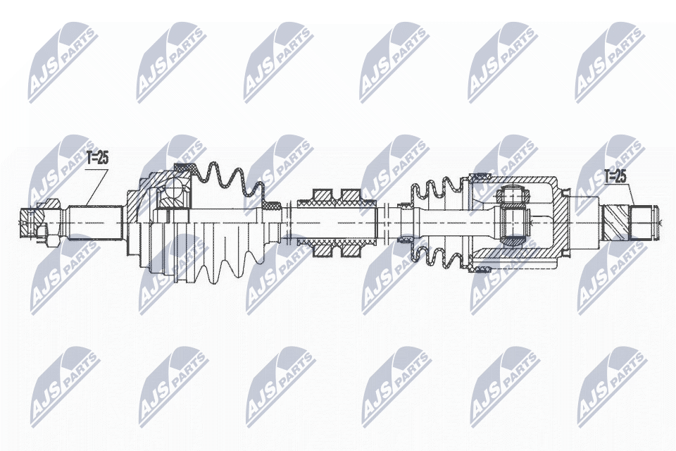 Полуось nissan micra iv 1.2dig-s 11- cvt правая NTY NPW-NS-116