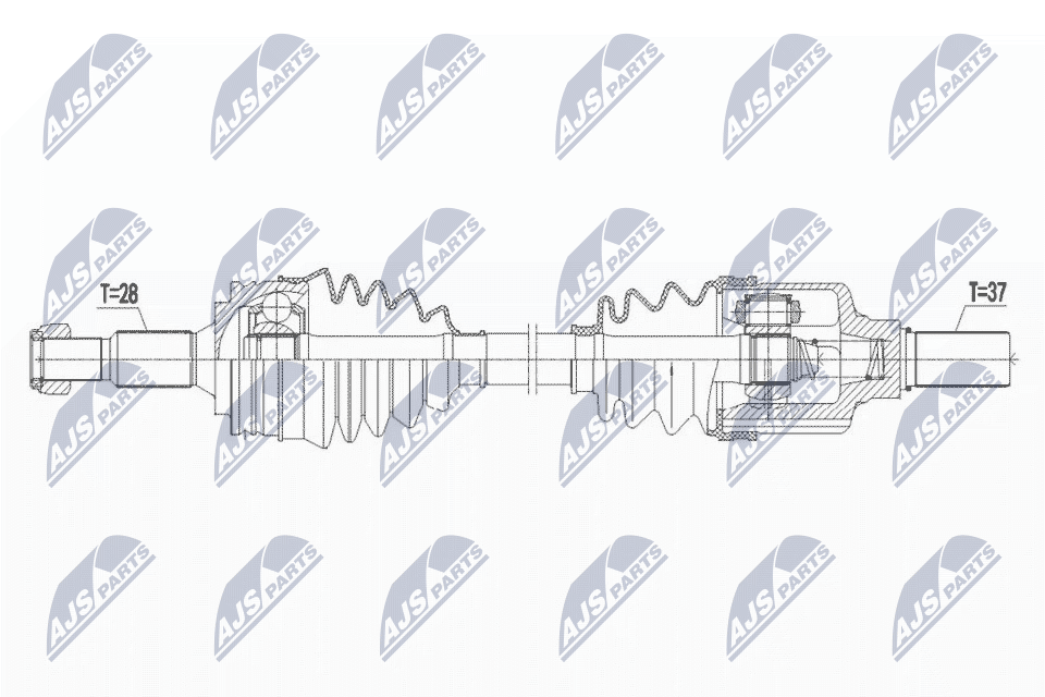 Полуось peugeot 3008 1.5hdi 18- акпп правая NTY NPW-PE-067
