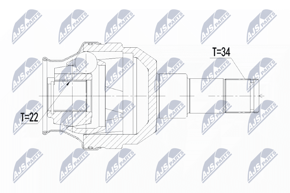 Шрус внутр. к-кт opel antara 4wd 06- chevrolet captiva 4wd 06- /tylnyl/p/ NTY NPW-PL-052