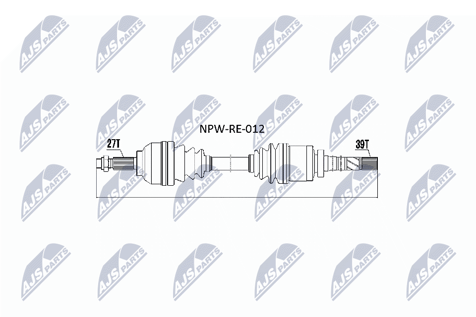 Полуось renault laguna ii 1.9dci 01-07 правая NTY NPW-RE-012