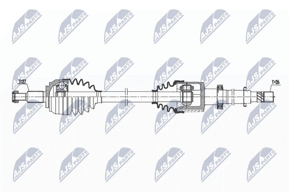 Полуось renault laguna iii 2.0 07- мкпп правая NTY NPW-RE-174