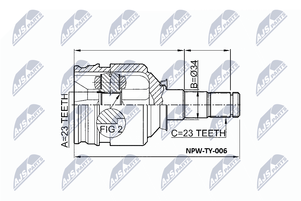 Шрус внутр. к-кт toyota yaris jp 1.5 99-05 paseo el44/54 90-99 NTY NPW-TY-006