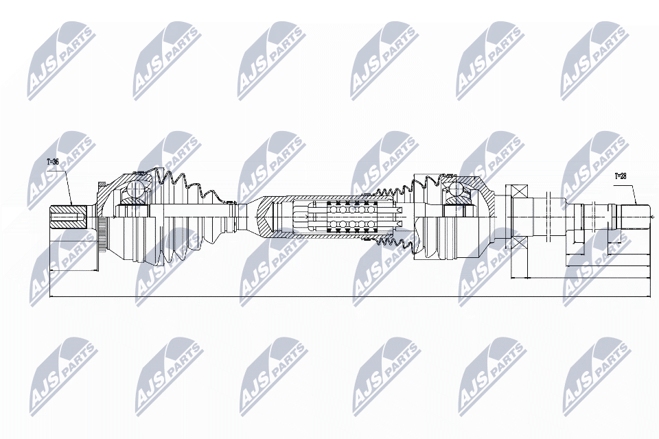 Полуось volvo xc90 2.4d4/d52.5t 02-14 мкпп правая NTY NPW-VV-049