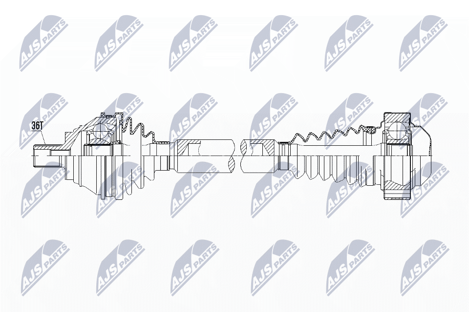 Полуось vw caddy iii 1.6tdi1.9tdi2.0tdi 04- caddy iv 1.4tsi1.6tdi NTY NPW-VW-107