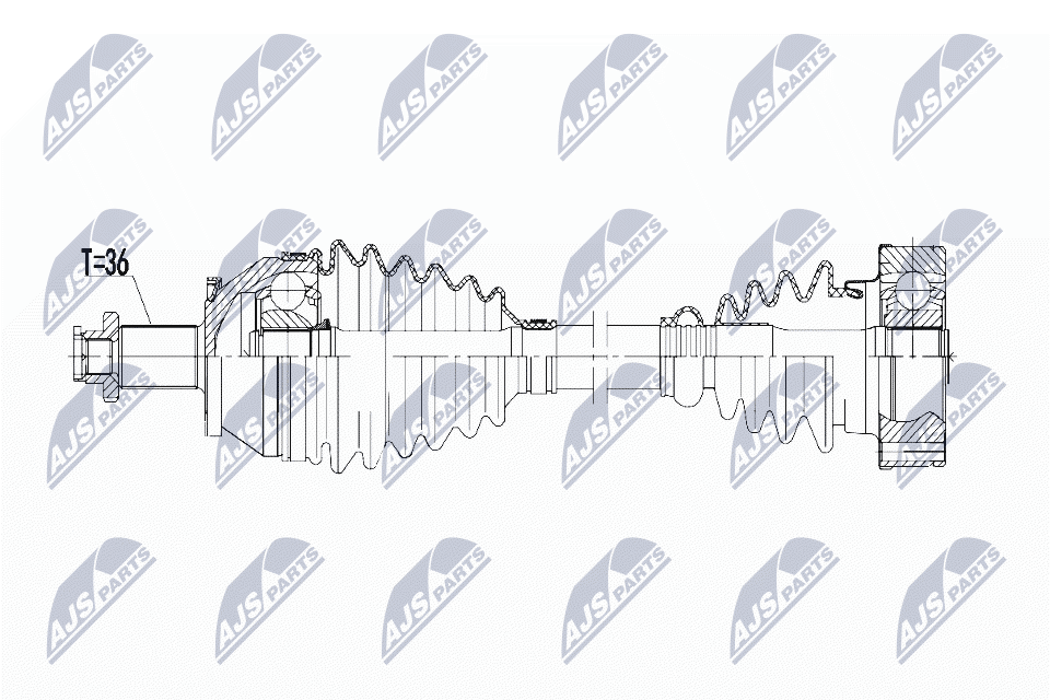 Полуось vw polo 1.2tdi1.6tdi 09-12 skoda rapid 1.6tdi 12- seat ibiza 1.2tdi1.6tdi 09- toledo 1. NTY NPW-VW-143