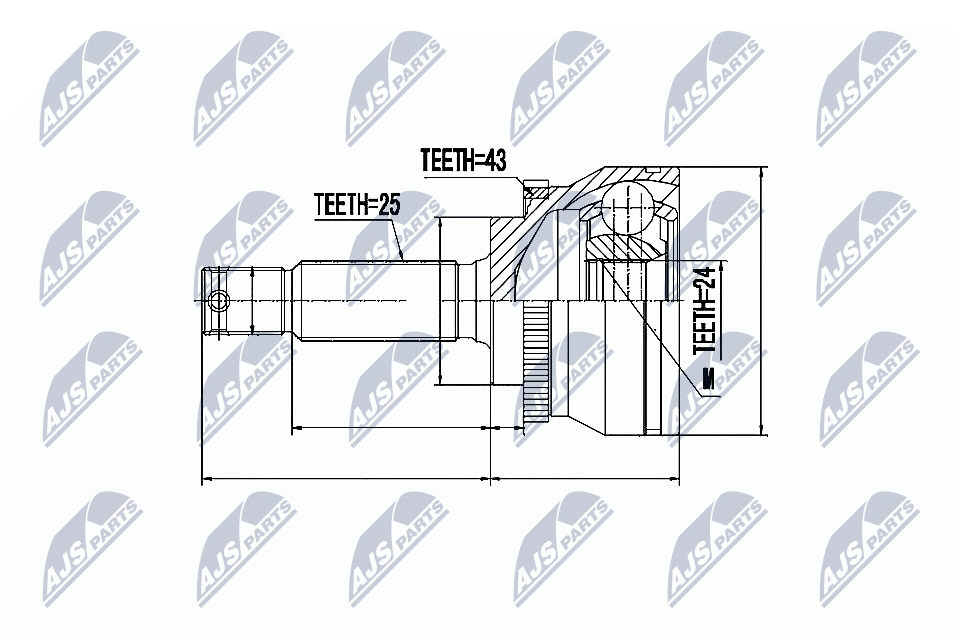 Шруc наружний mitsubishi galant 2.0i 92-03 2.0td 92-03 /+abs43/ NTY NPZ-MS-023