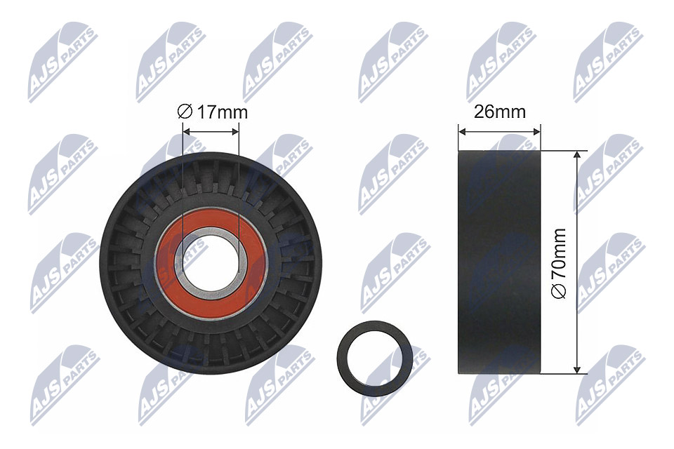 Ролик bmw 1 (e81) 3 (e46) 3 (e90) 3 (e91) 3 (e93) x1 (e84) x3 (e83) z4 (e85) 1.6/1.8/2.0 12.0 NTY RNK-BM-008