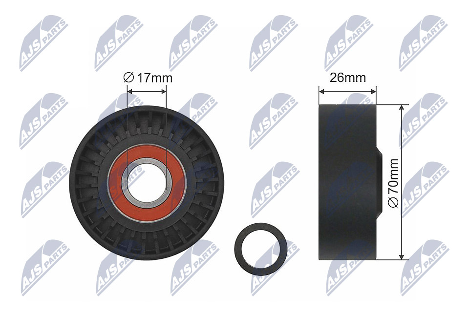 Ролик bmw 3 (e36) 3 (e46) 5 (e34) 5 (e39) 5 (e60) 5 (e61) 7 (e38) 7 (e65 e66 e67) x3 (e83) NTY RNK-BM-014