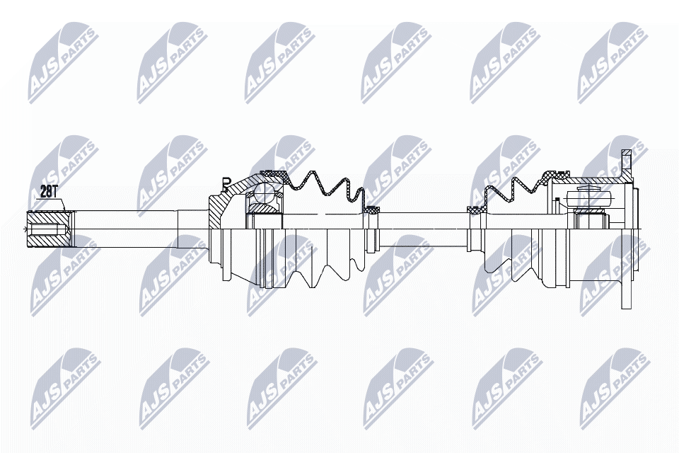 Полуось mitsubishi l200 4wd 2.42.5td 96-07 pajero 90-00 pajero sport 2.5td 98- передняя правая NTY NPW-MS-051